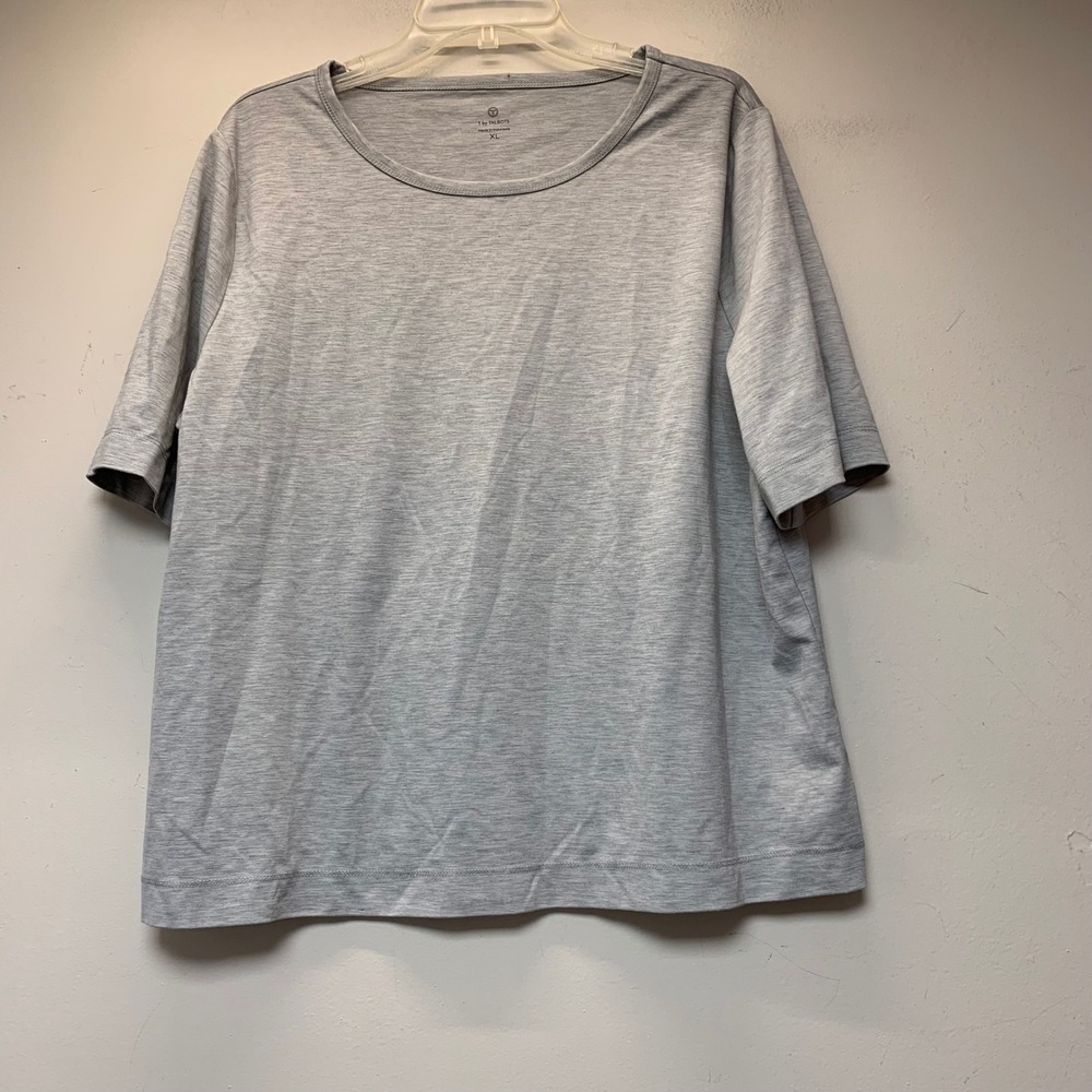 T by Talbots T-Shirt Women XL Grey‎ Excellent Short Sleeve Heathered Active Top